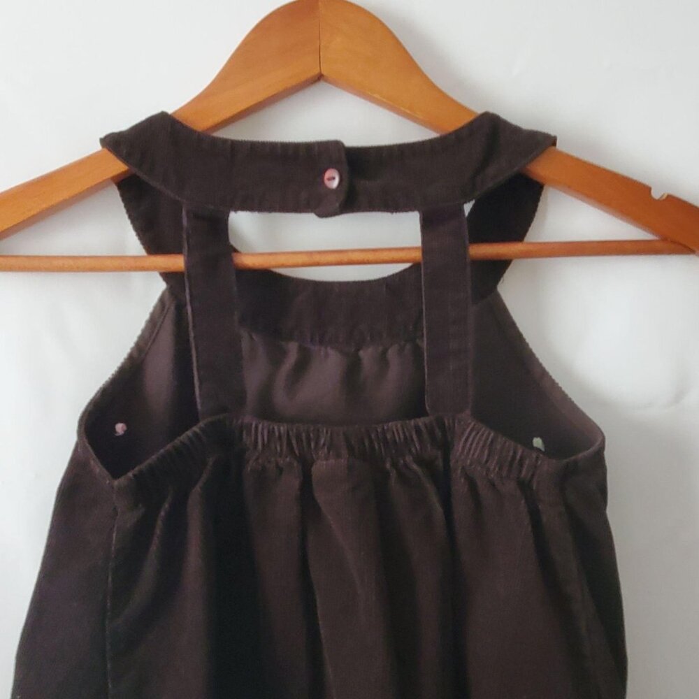 Bonnie Jean Girls Butterfly Applique Corduroy Halter Jumper Dress Brown Size 6X - Picture 5 of 11
